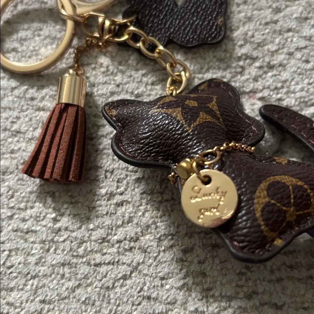 Brown and Gold Keychain with Tassel - Picture 5 of 7